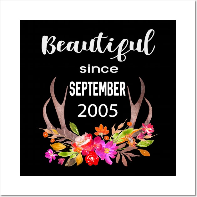 Deer Antler Elk Hunting Flower Horn Beautiful Since September 2005 Wall Art by familycuteycom